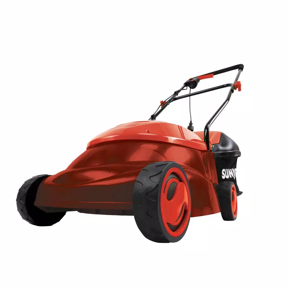 Lawn Mowers Sun Joe 14 In. 13 Amp Electric Walk Behind Push Lawn Mower With Side Discharge Chute, Red