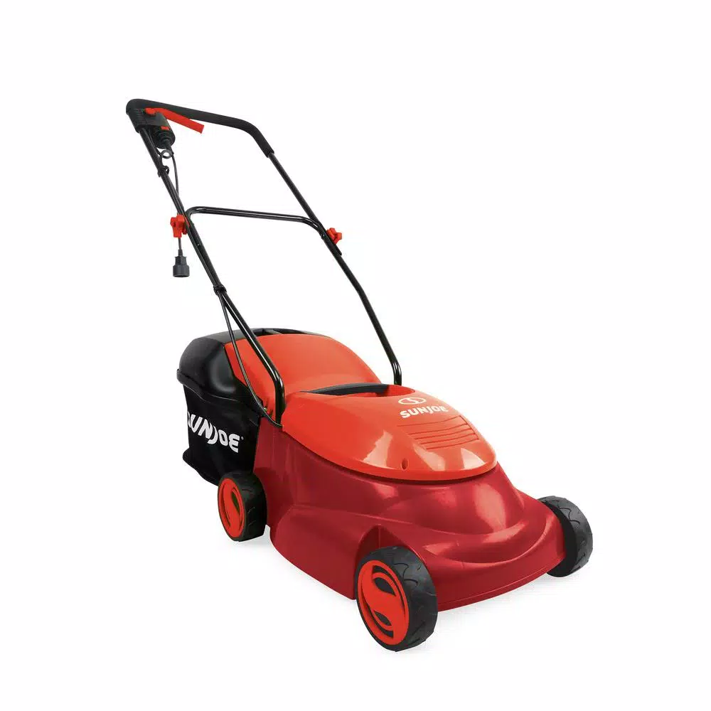 Lawn Mowers Sun Joe 14 In. 13 Amp Electric Walk Behind Push Lawn Mower With Side Discharge Chute, Red - Image 2