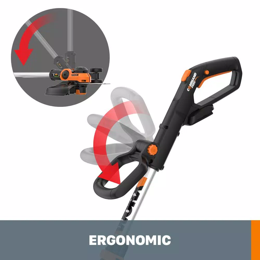 Trimmers Worx POWER SHARE 20-Volt 12-in Cordless Grass Trimmer/Edger, Wheeled Edging, Command Feed (Bare Tool) - Image 12