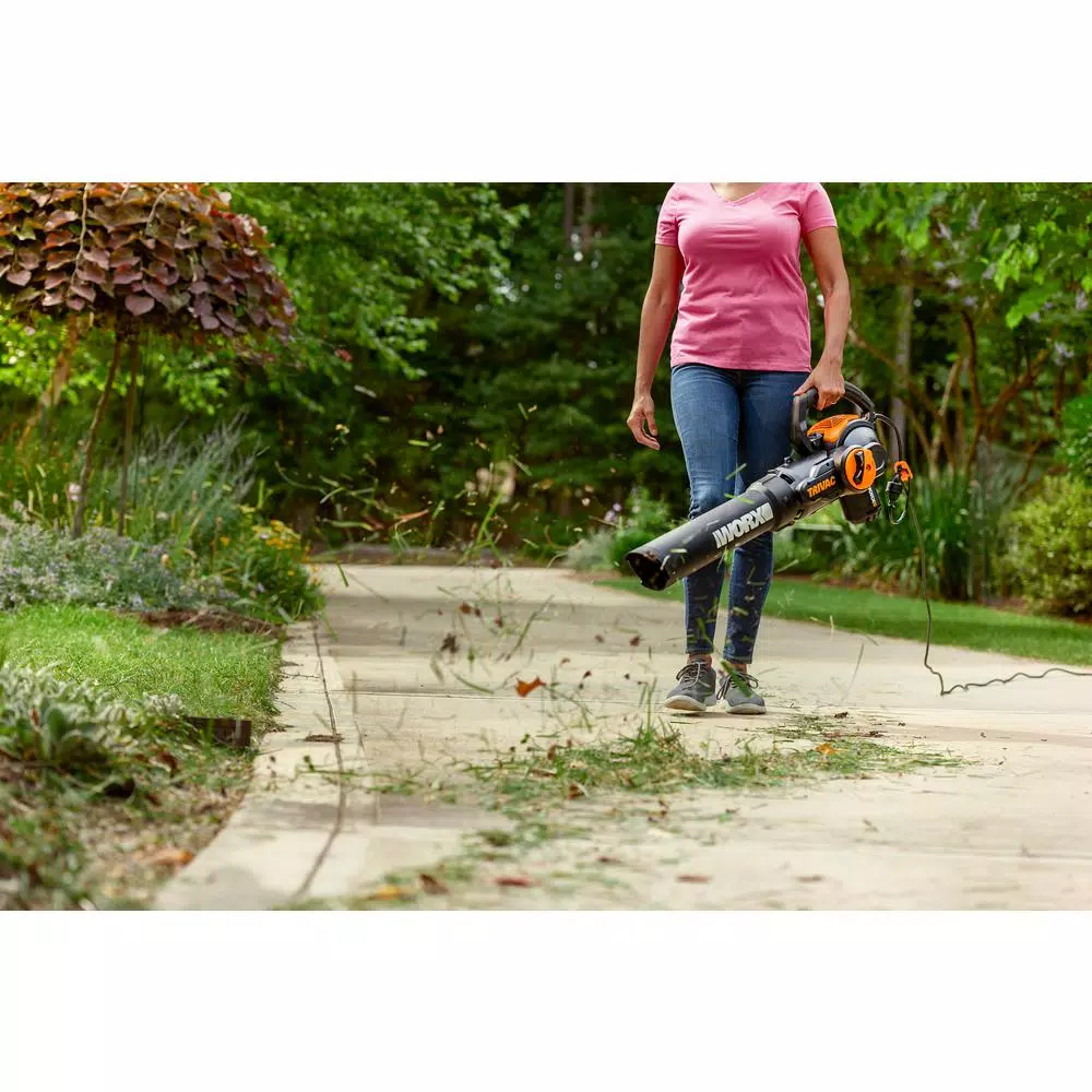 Leaf Blowers Worx 70 MPH 620 CFM 12-Amp Electric 3-in-1 Blower/Mulcher/Yard Vacuum Handheld Trivac With Shoulder Strap - Image 5
