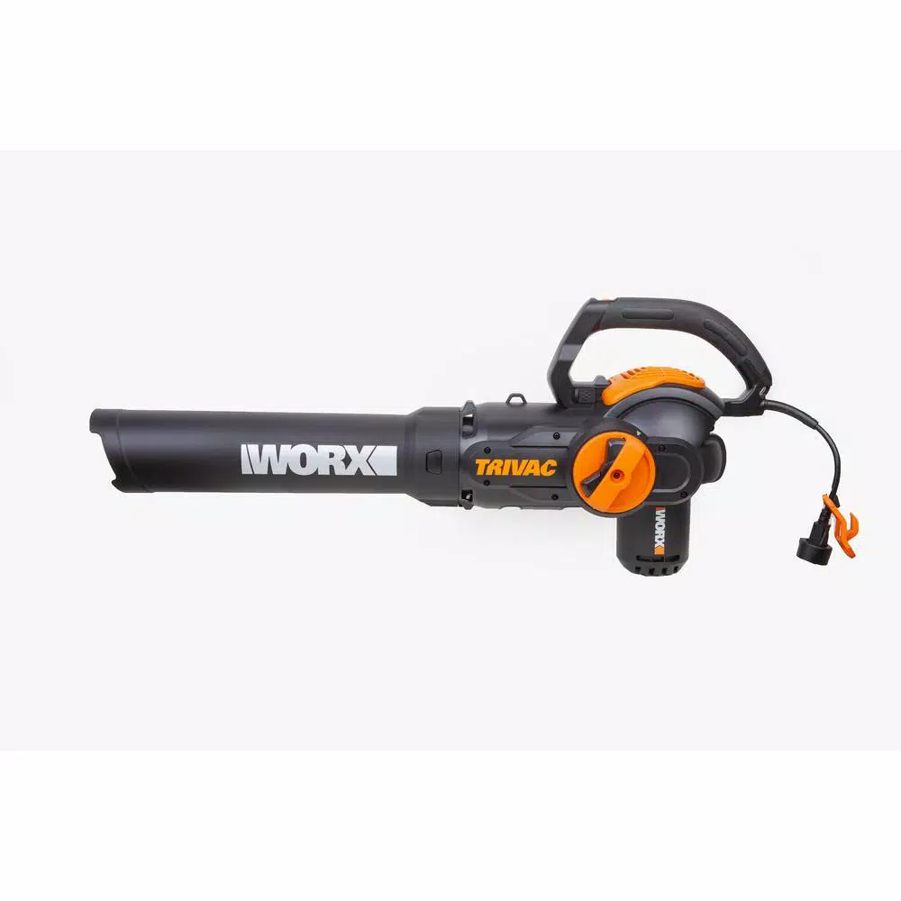 Leaf Blowers Worx 70 MPH 620 CFM 12-Amp Electric 3-in-1 Blower/Mulcher/Yard Vacuum Handheld Trivac With Shoulder Strap